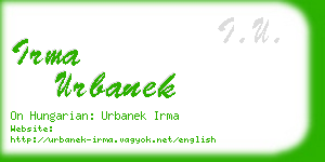 irma urbanek business card